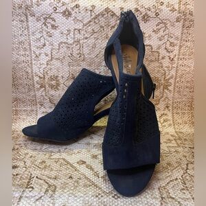 Faux Suede Navy Heels